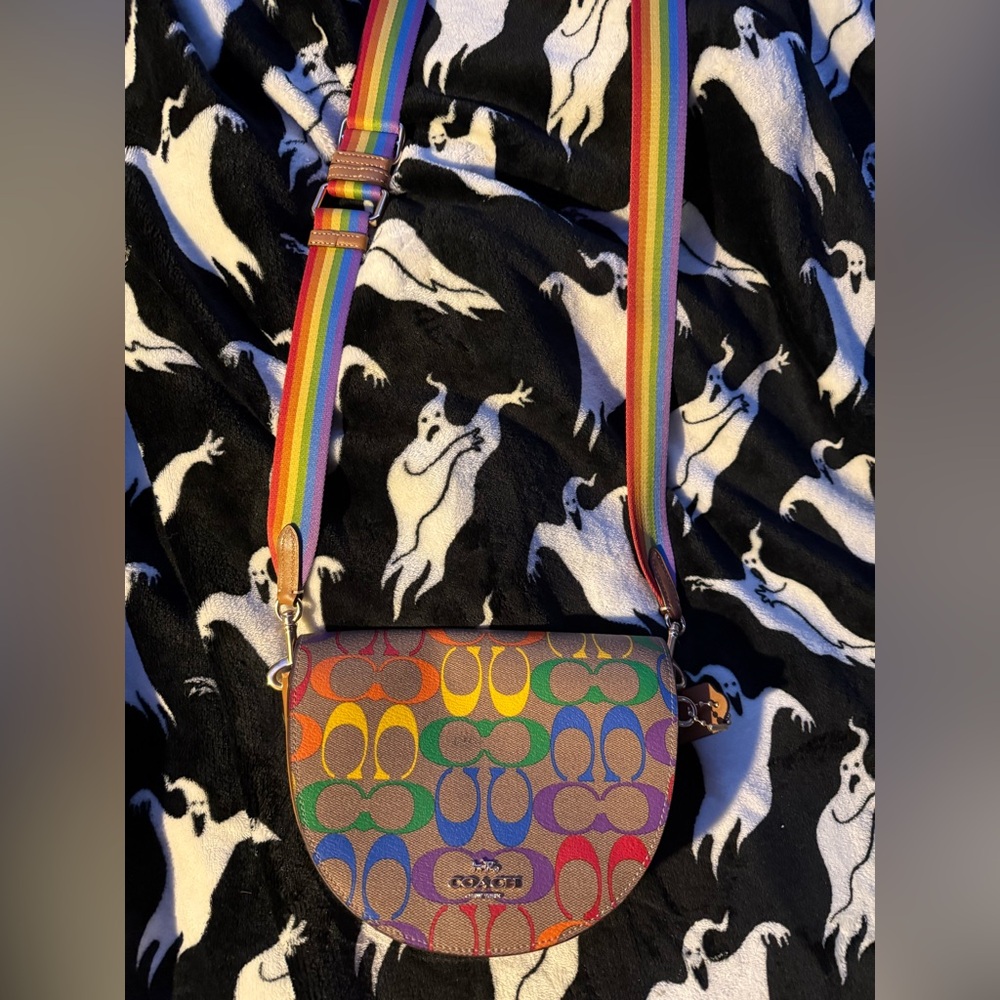 Coach Ellen Crossbody Rainbow Signature Purse